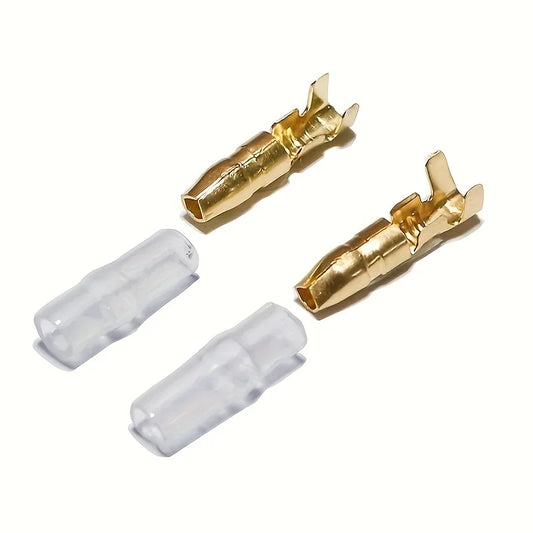 Terminal Bala Doble Confucio 4.0mm con Manguito Aislante Resorte para Conector Cable Eléctrico Auto (Set 10 Unidades)
