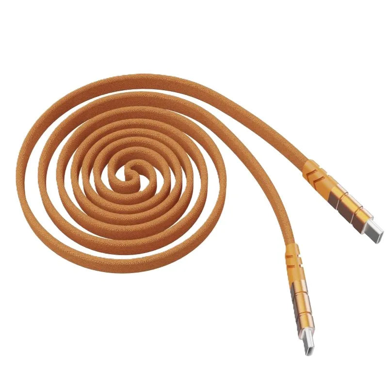 Cable Carga Rápida PD 60W USB-C a USB-C con Lanyard Nylon Trenzado Plano Anti-Pérdida (0.8m/1m/1.2m)
