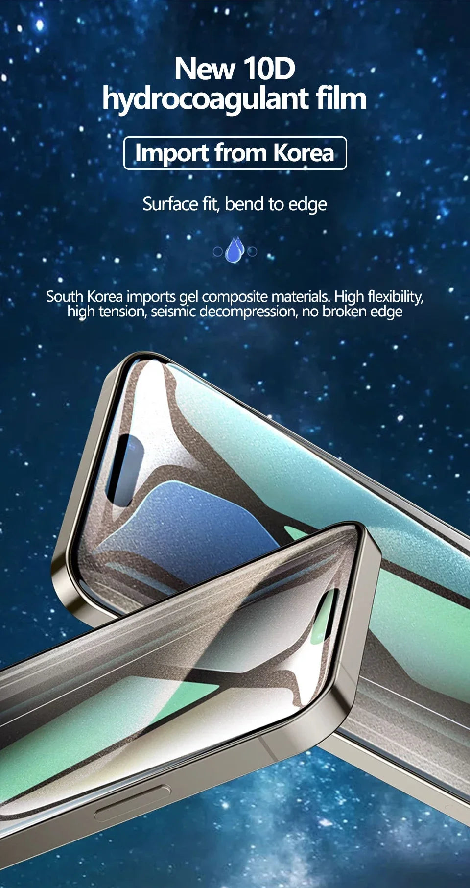 Film Hidrogel Cobertura Completa Protector Pantalla para iPhone 7/8 Plus / X/XR/XS Max / 11-16 Pro Max (Pack 5 Unidades)