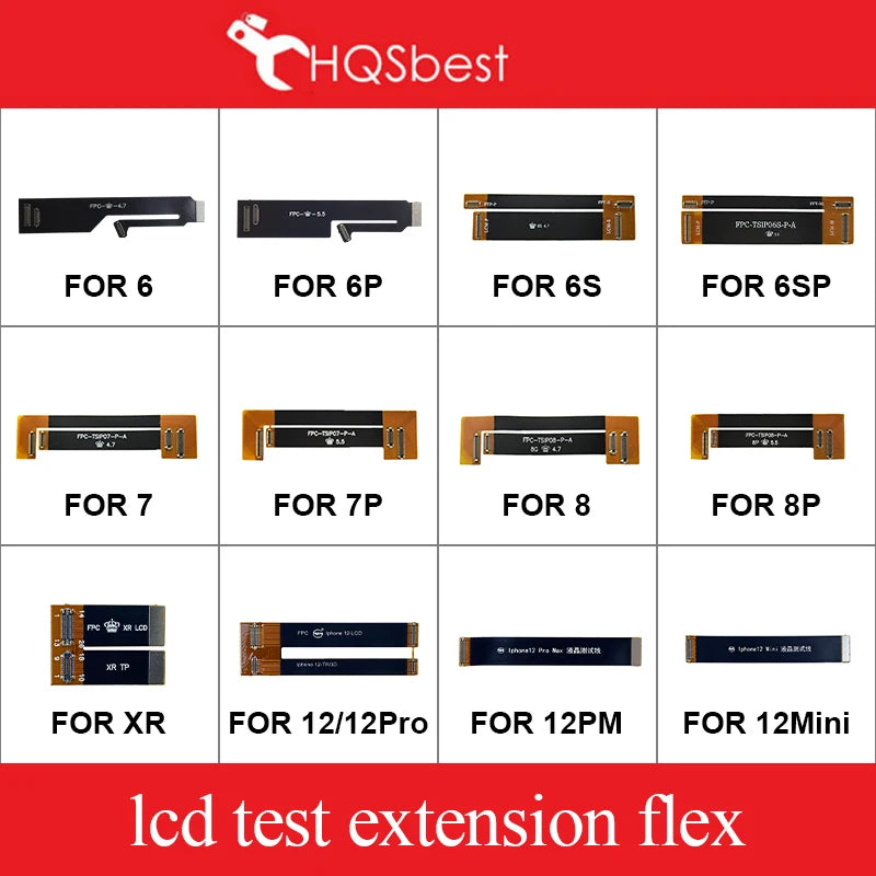 Flex Cable Extensión Tester Prueba Pantalla LCD 3D Touch para iPhone 6 a 12 Series (Plus/Pro/Max/Mini/X/XR/XS)