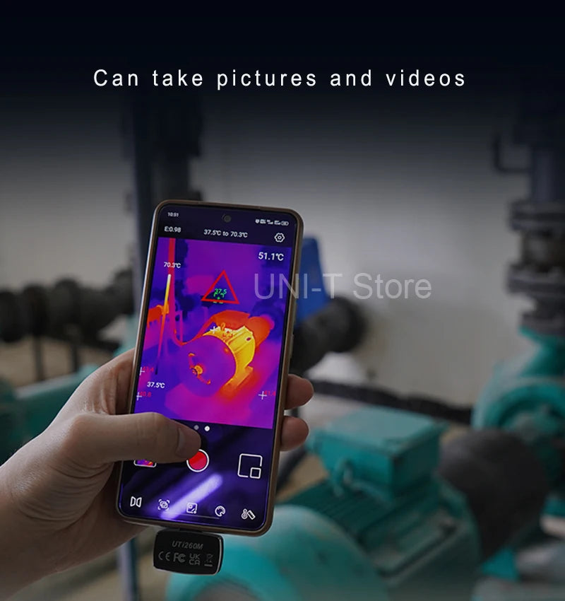 Termógrafo Móvil UNI-T UTi260M para Android (Tipo C) - Herramienta Temperatura Módulo PCB/Electrónico