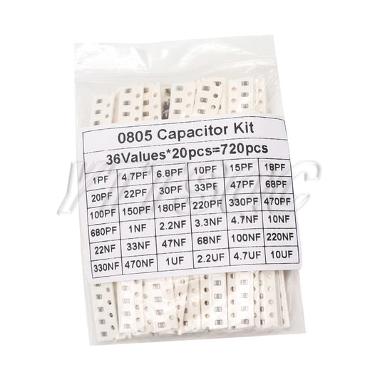 Kit Surtido Capacitores Cerámicos SMD (1pF-10uF, 36 Valores, 0603/0805/1206)