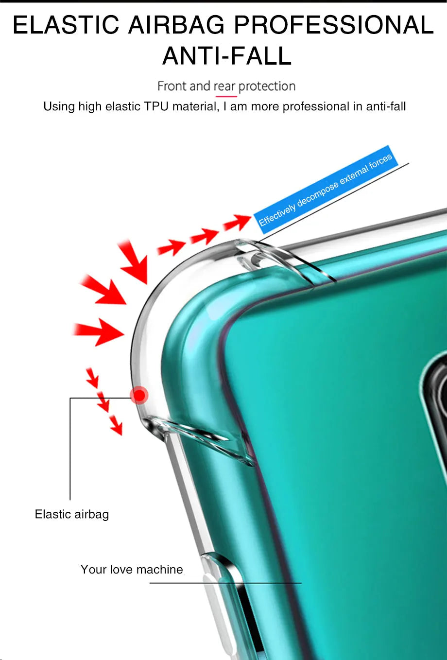 Funda Carcasa TPU Transparente Suave Anti-Golpes (Airbag Grueso) para Xiaomi Redmi Note 9/9S/Note 9 Pro