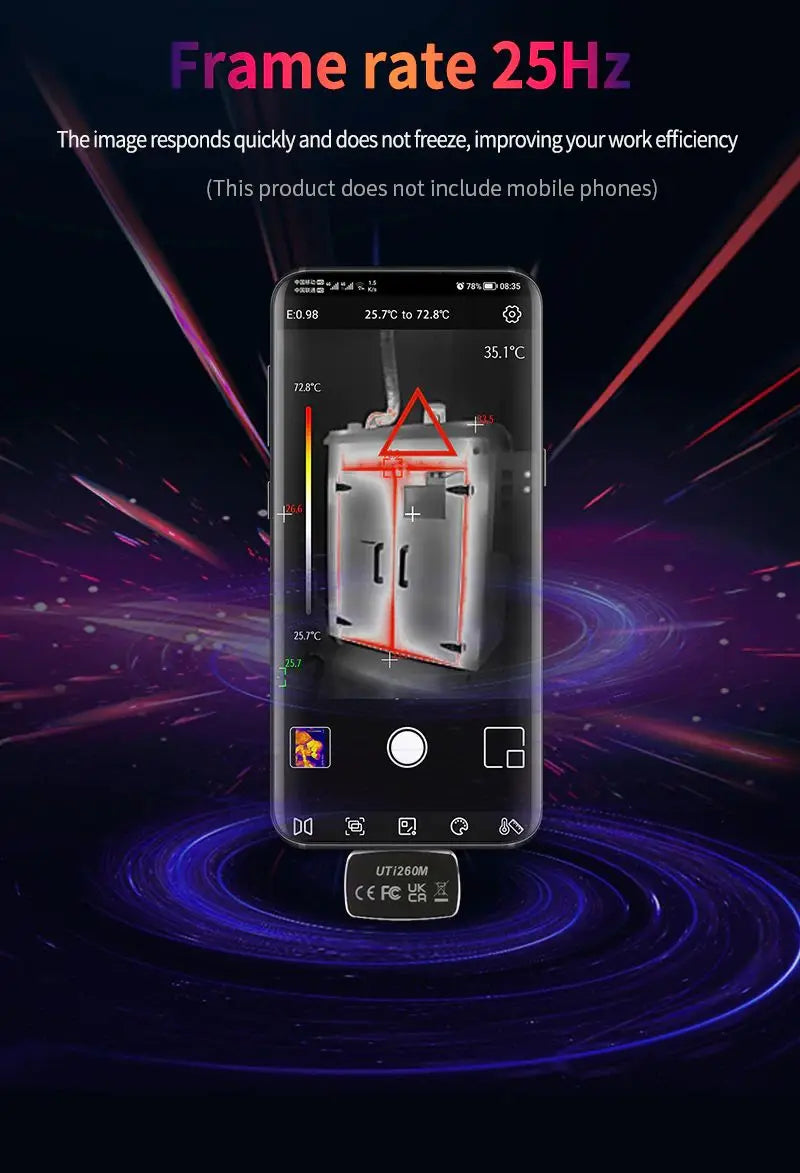 Termógrafo UNI-T UTi260M para Smartphone (Tipo C) - Cámara Térmica Infrarroja Tuberías/Circuitos PCB (No iPhone)