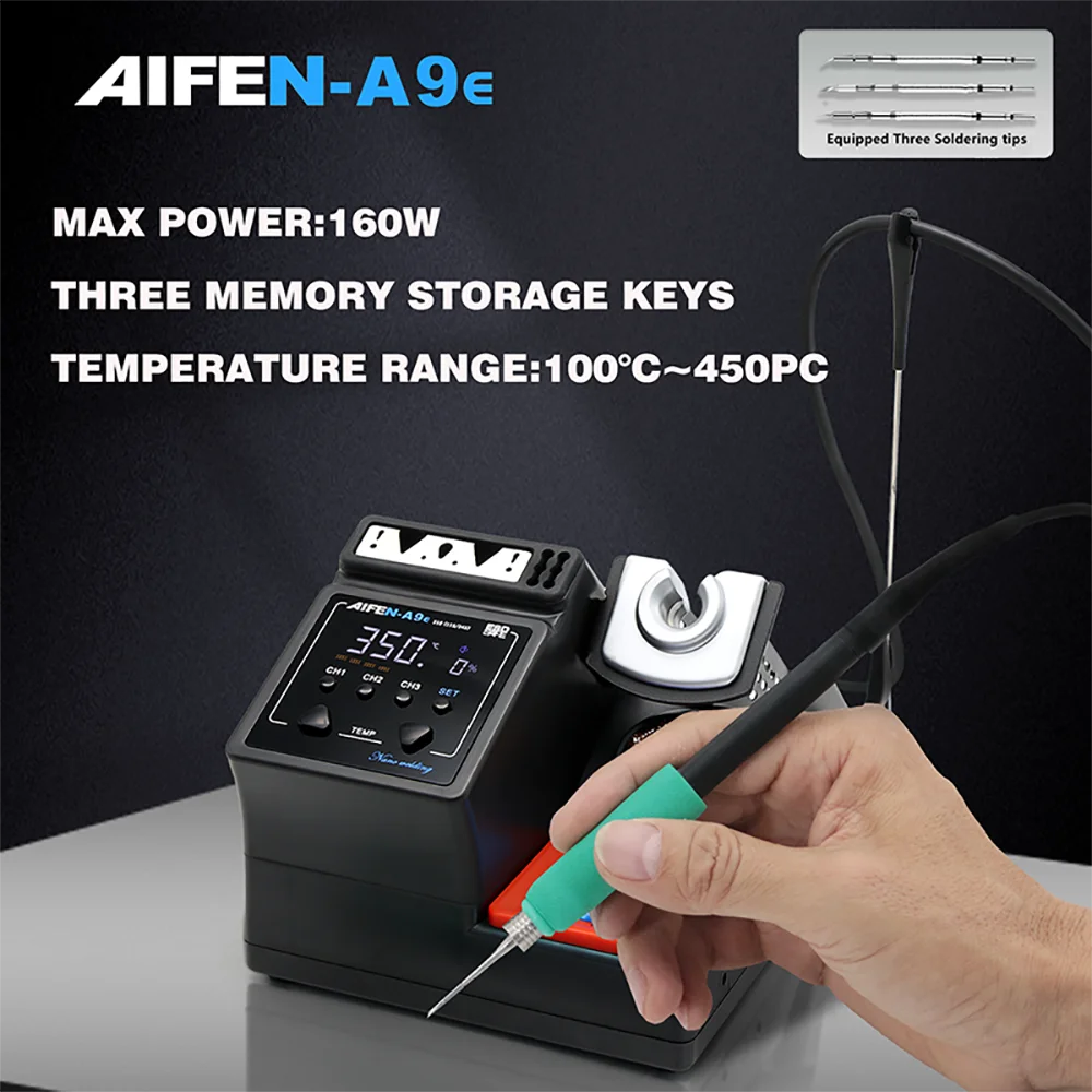 AIFEN A9E Soldering Station Compatible Original Soldering Iron Tip 210/245/115 Handle Control Temperature Welding Rework Station