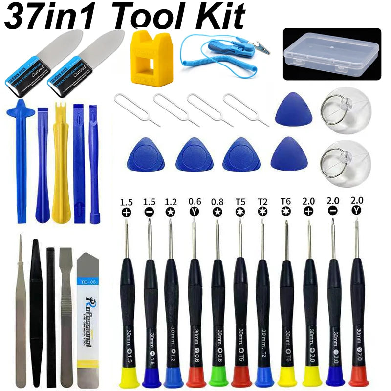 Kit Herramientas Mano Reparación Teléfono Móvil (Palanca Plástico/Espátula Apertura Destornillador) Desmontaje Pantalla iPhone/iPad/Laptop