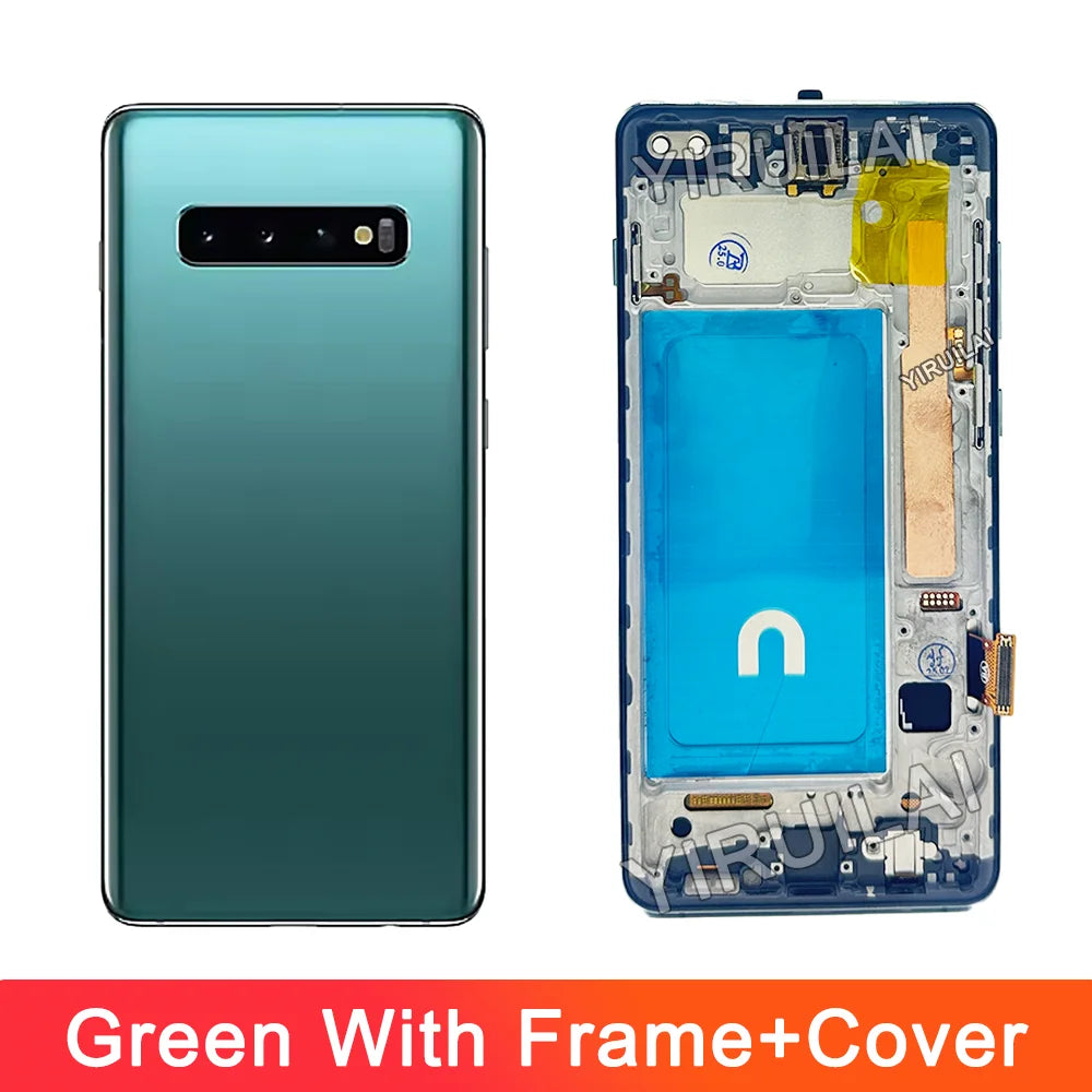 Pantalla probada S10Plus LCD con marco para SAMSUNG S10 Plus S10 + G975 G975F/DS reemplazo del ensamblaje del digitalizador de pantalla táctil