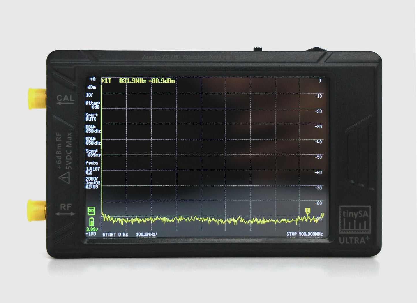 Analizador de Espectro Portátil TinySA Ultra Plus (ZS-406) Pantalla Táctil 3.95" Batería Integrada Original