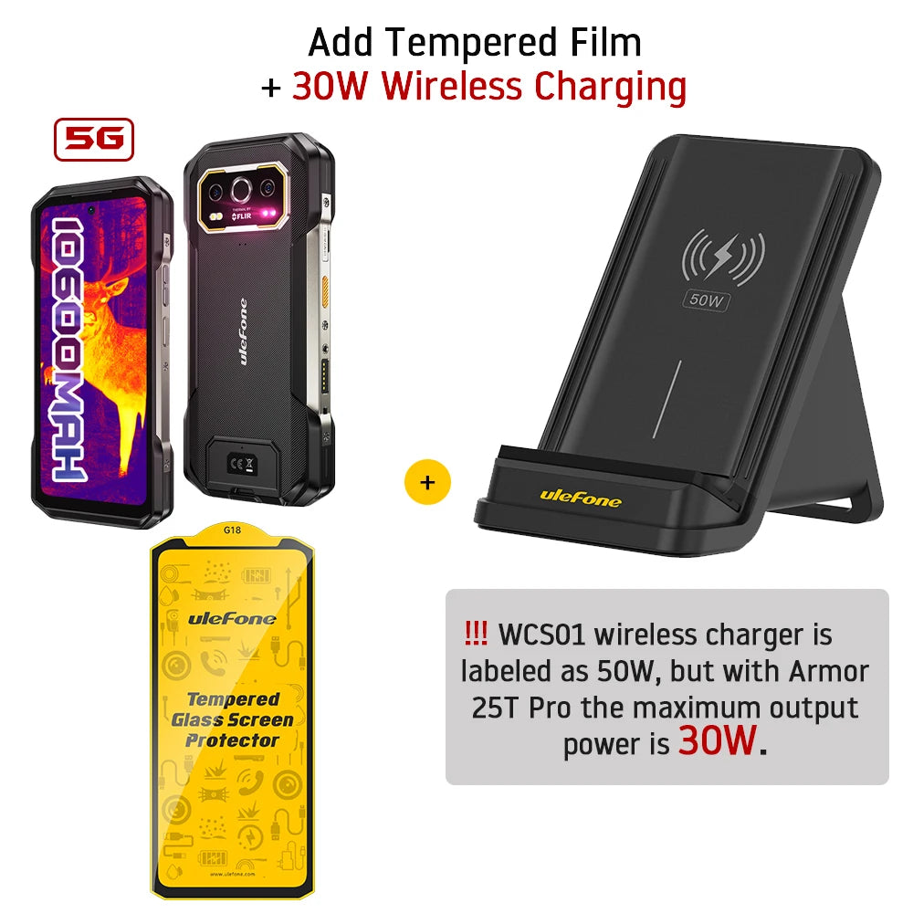Celular Rugged Ulefone Armor 27T Pro 5G con Cámara Térmica FLIR® - 10600mAh, Android 14, 24GB/256GB, NFC