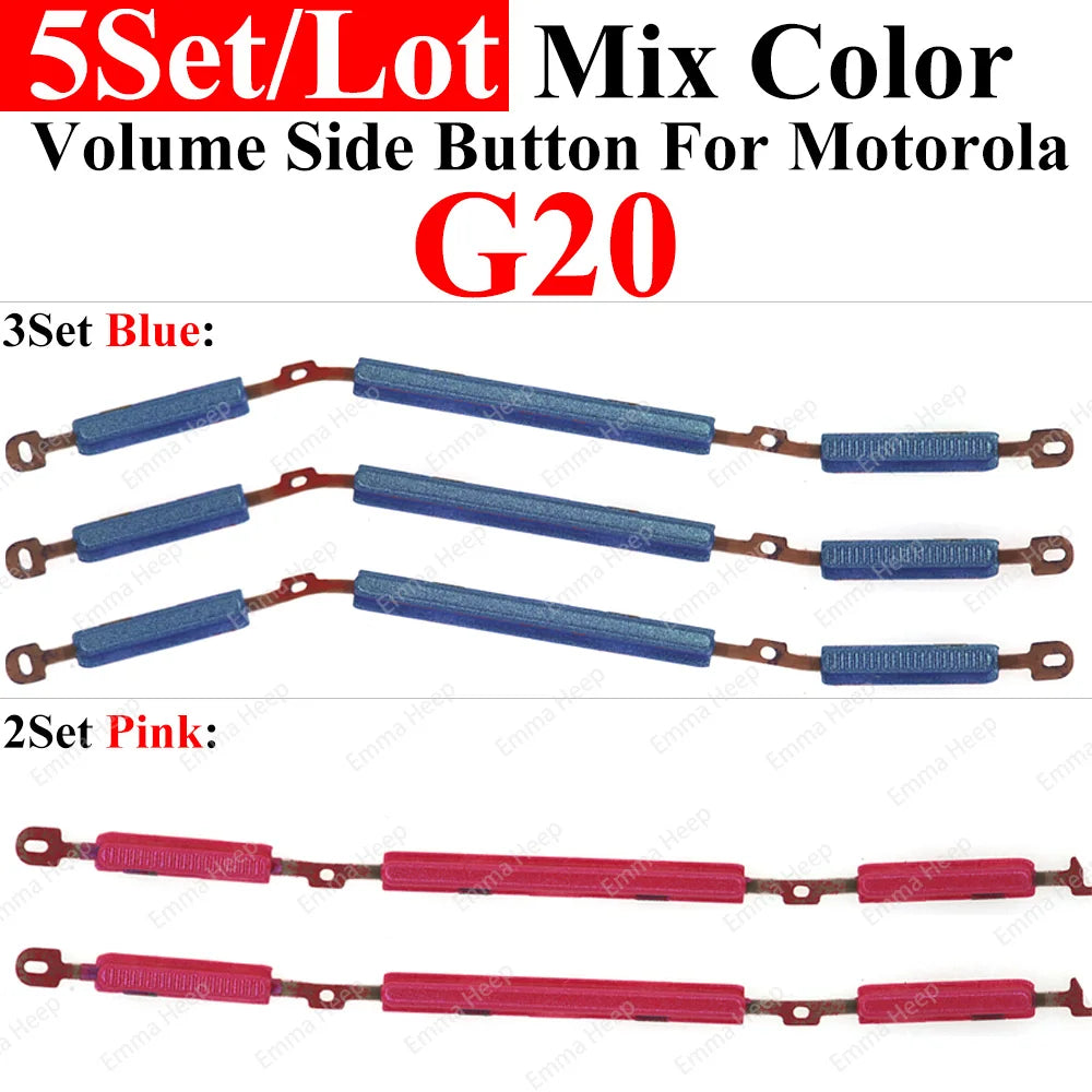 5set Power Volume Side Button Key For Motorola Moto G23 G22 G20 G13 G10 G9 G7 Plus G8 Power Lite Volume Button Power ON OFF