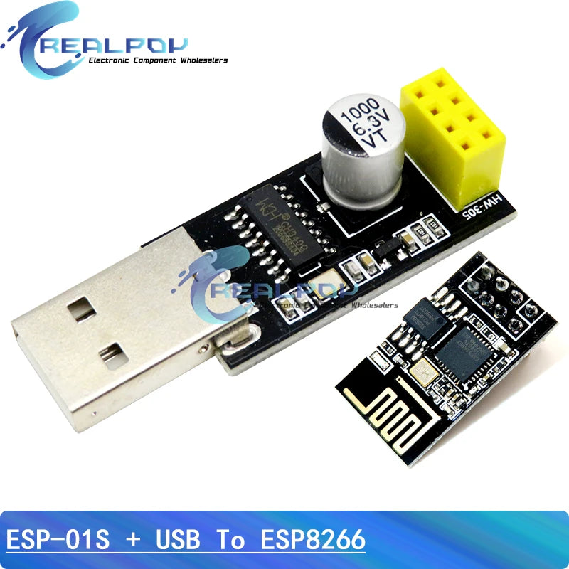 Adaptador Programador ESP-01 / ESP-01S UART GPIO0 CH340G USB a ESP8266 Serial WiFi Placa Desarrollo