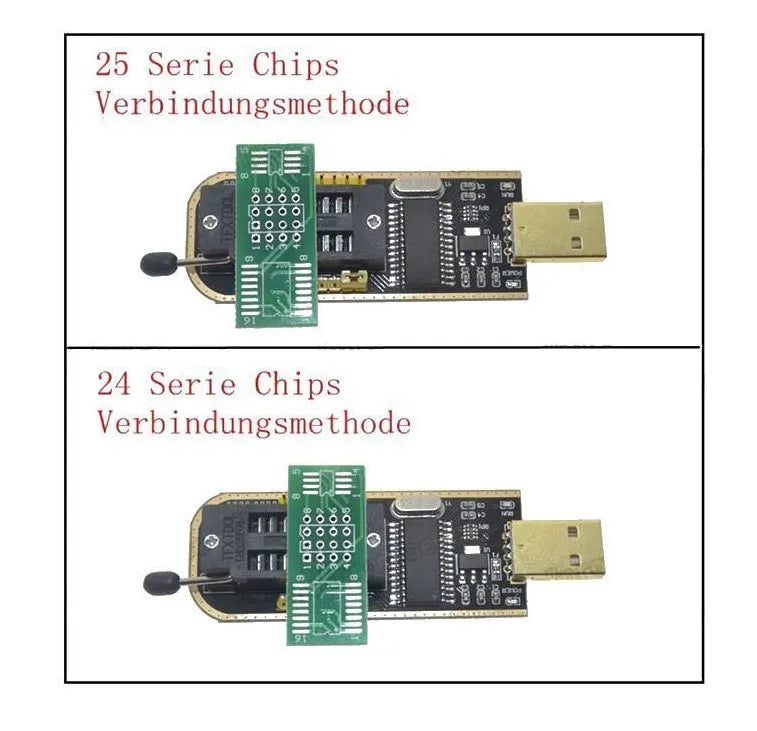 Kit Programador USB CH341A 24/25 Series EEPROM Flash BIOS + Clip Test SOIC8/SOP8