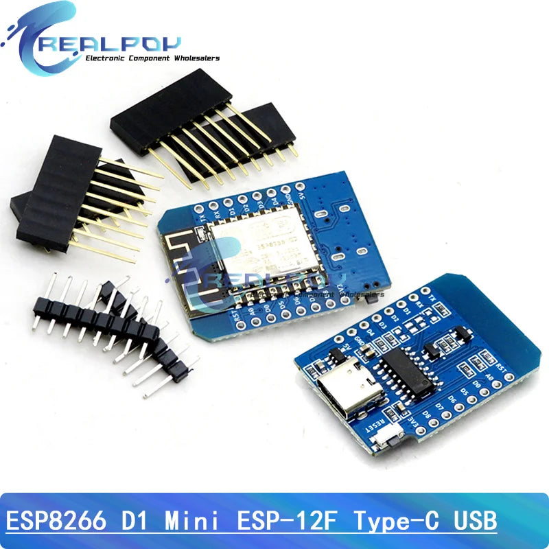 Módulo Wemos D1 Mini ESP8266 (ESP-12F) WiFi Placa Desarrollo Micro USB/Type-C 3.3V + Pines