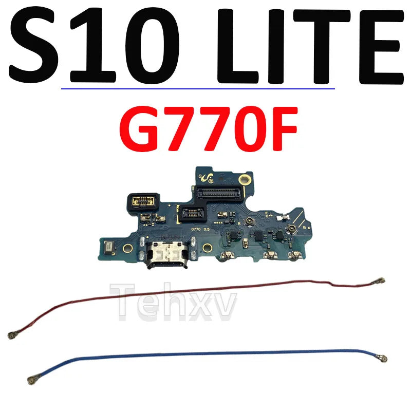 Componentes Internos Samsung S10 Lite G770F: Antena WiFi, Placa Principal, USB Carga, Micrófono (Testado)