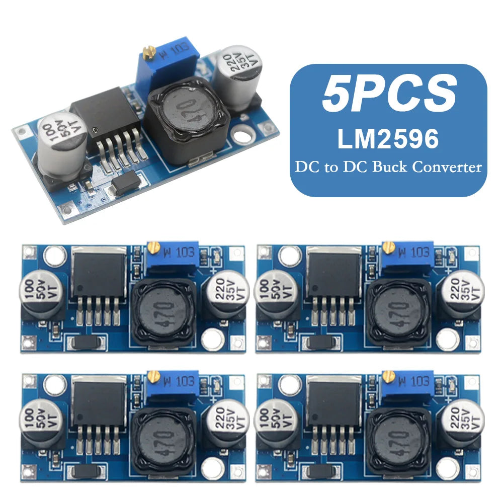 Lote 1/5/10 Pcs Módulo Convertidor Buck LM2596 DC-DC 3.0-40V a 1.5-35V Step-Down