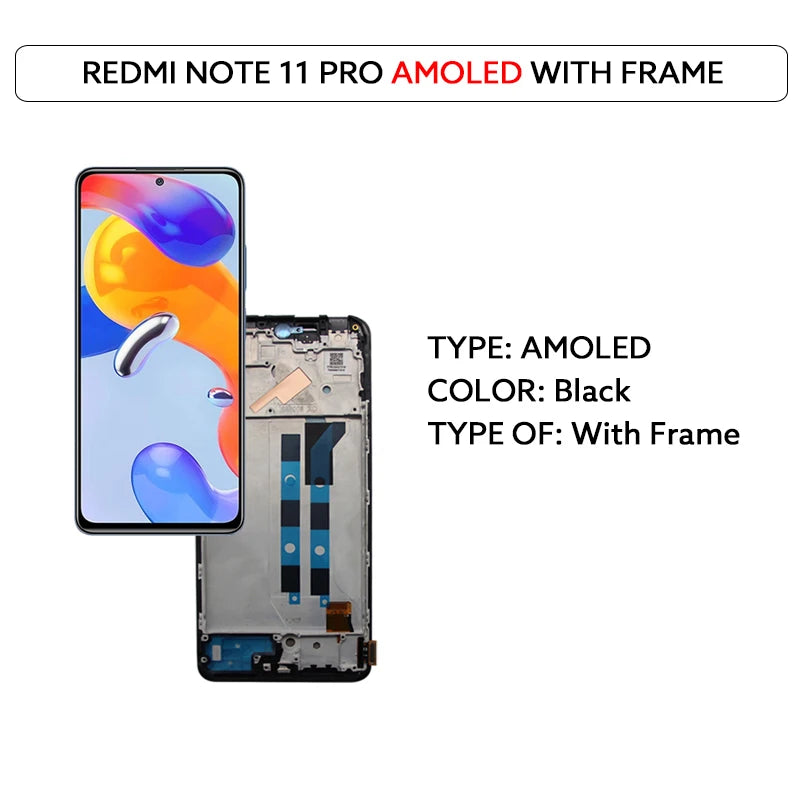 LCD Display Screen For Xiaomi Redmi Note 11 Pro 4G 5G Touch Screen Digitizer Assembly 2201116TG 2201116TI 21091116I 2201116SG