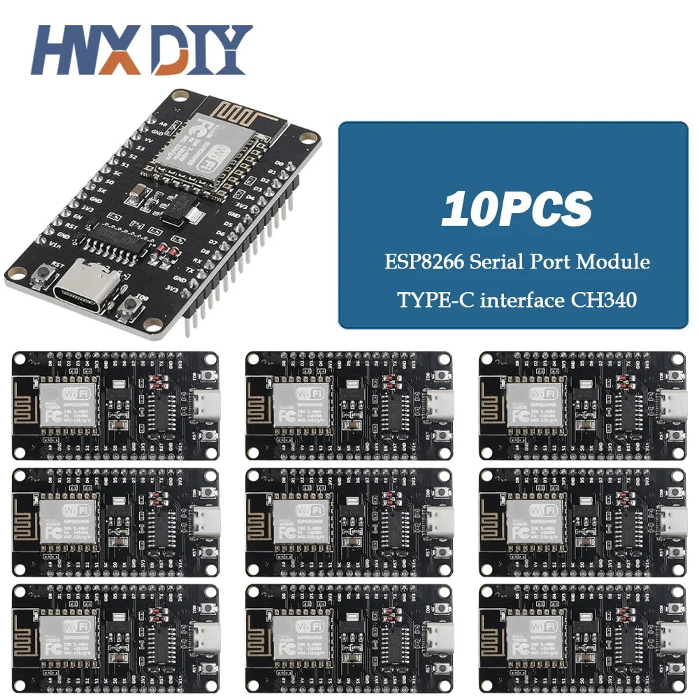 Lote 1-10 Pcs Placa Desarrollo NodeMCU Lua V3 ESP8266 WiFi IoT Interface USB-C CH340