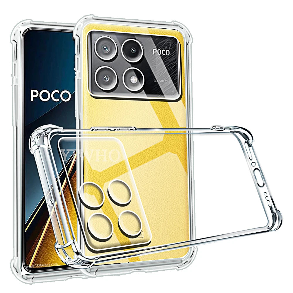 Funda Carcasa TPU Silicona Suave Transparente Anti-Golpes para Xiaomi Poco X3 Pro NFC / X4 / X5 / X6 / X6 Pro 5G