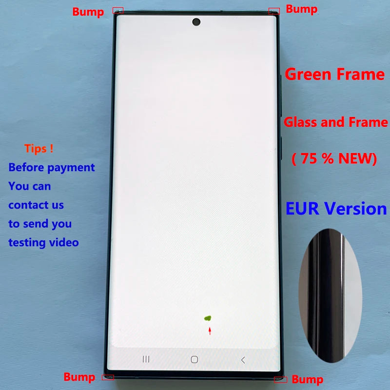 Pantalla 6.8" Super AMOLED con Marco y Digitalizador Táctil para Samsung S22 Ultra 5G (S908/S908U/S908B) (Con Defecto Estético)