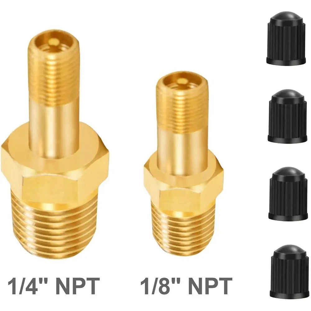 Válvula Llenado Tanque Compresor Aire Latón Anti-Corrosión Schrader (Rosca 1/4 NPT / 1/8 NPT / M10) Núcleo Válvula Neumático Auto