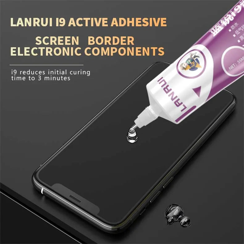 Pegamento Activo Universal LANRUI I9 para Marco/Tapa Trasera Pantalla LCD Móvil/Notebook (Reparación Despegado, Sellador Impermeable)
