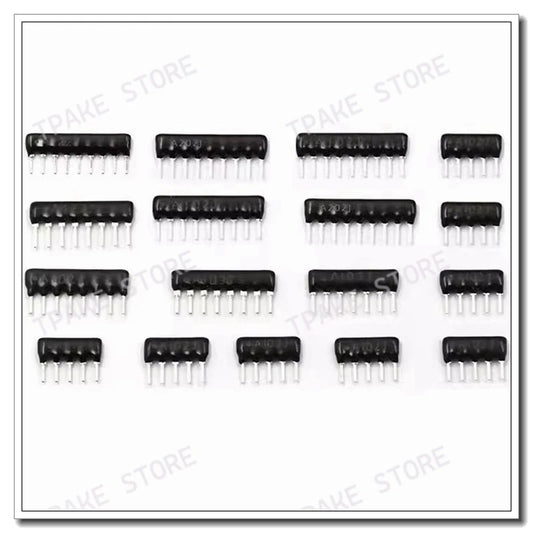 Resistor array 5/6/7/8/9PIN A102/152/202/332/472/512/103/203/223/333/104J 1K 1.5K 2K 3.3K 4.7K 5.1K 10K 20K 22K 33K 100K Ohm