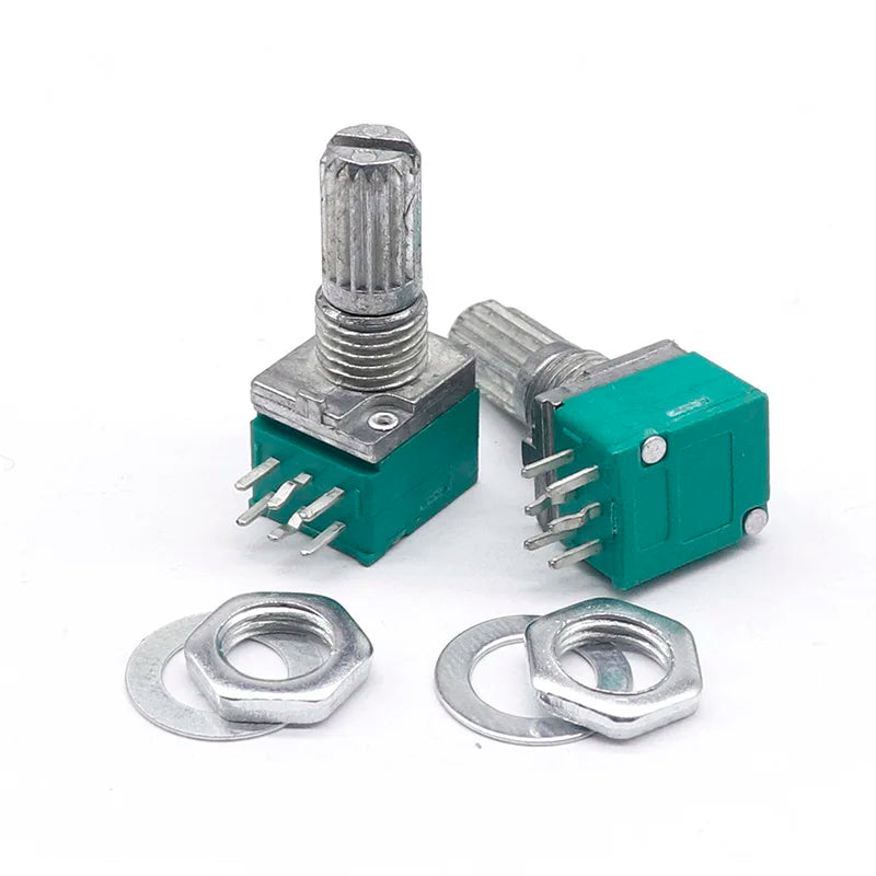 5pcs/lot Special audio amplifier high precision 10% double potentiometer RK097G A20K A50K A100K handle length 15MM flower axis