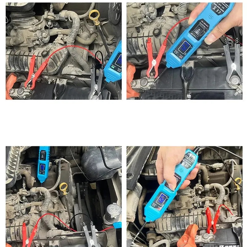 Tester Circuito Eléctrico Aermotor (6V-48V DC) con Display LED y Luz - Herramienta Diagnóstico Sistema Eléctrico Auto