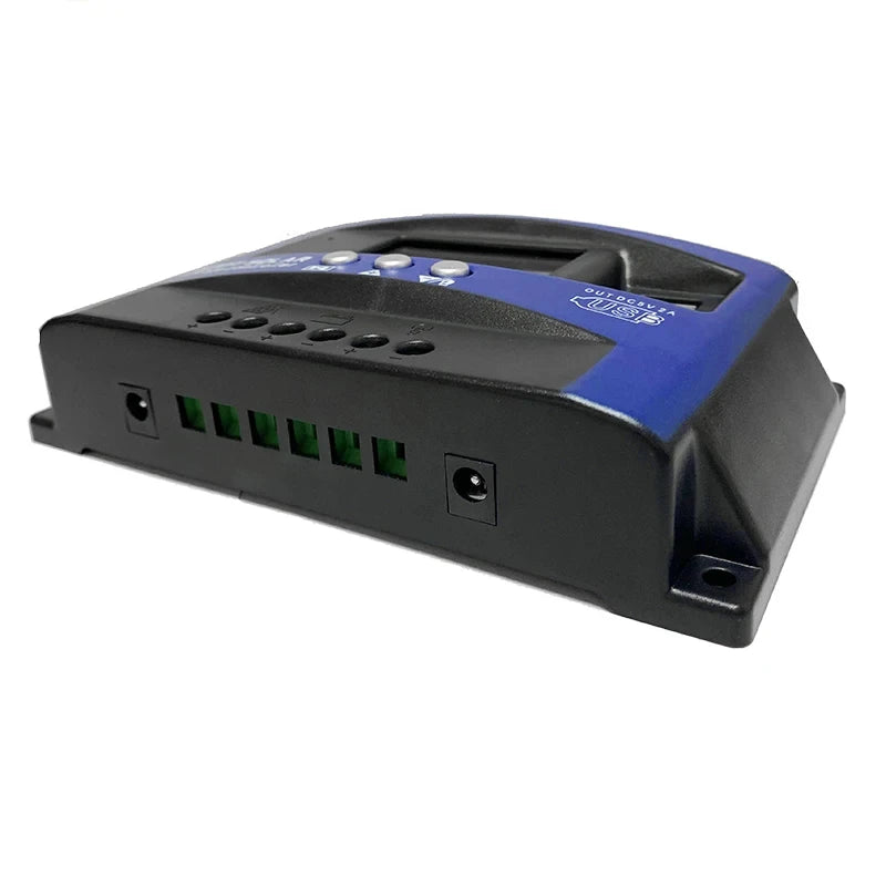 Controlador Carga Solar MPPT 30A-100A 12V/24V Dual USB LCD Regulador con Carga Panel Batería