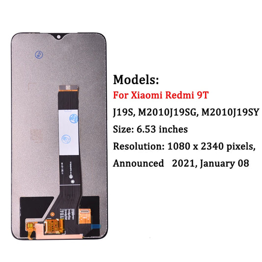 6.53" For Xiaomi Redmi 9T LCD Display Touch Screen Digitizer Assembly With Frame J19S M2010J19SG M2010J19SY For POCO M3 LCD