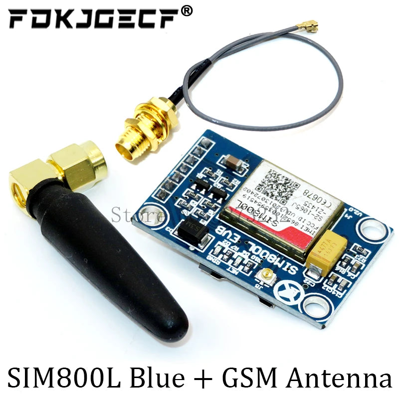 Módulo GSM/GPRS SIM800L V2.0 (5V, Quad-Band) con Antena y Cable