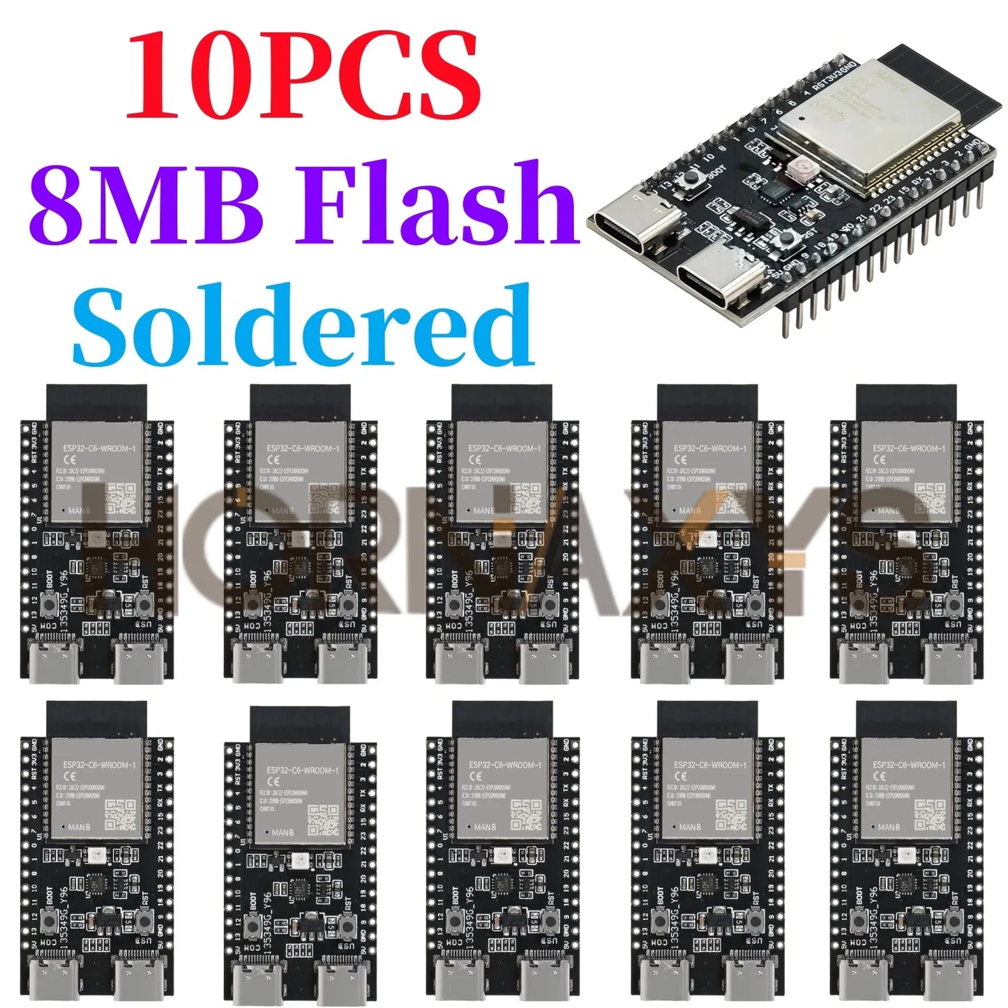 Placa Desarrollo ESP32-C6 Core (N4/N8/N16, 4/8/16MB) WiFi 6, Bluetooth, Zigbee compatible Nano Arduino