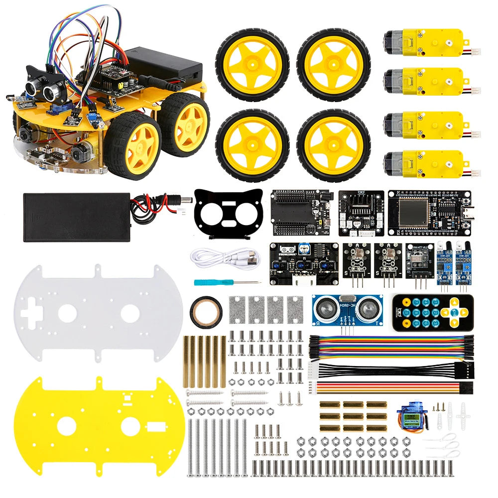 Kit Auto Robot Inteligente KUONGSHUN 4WD WiFi Multifunción ESP32 para Arduino