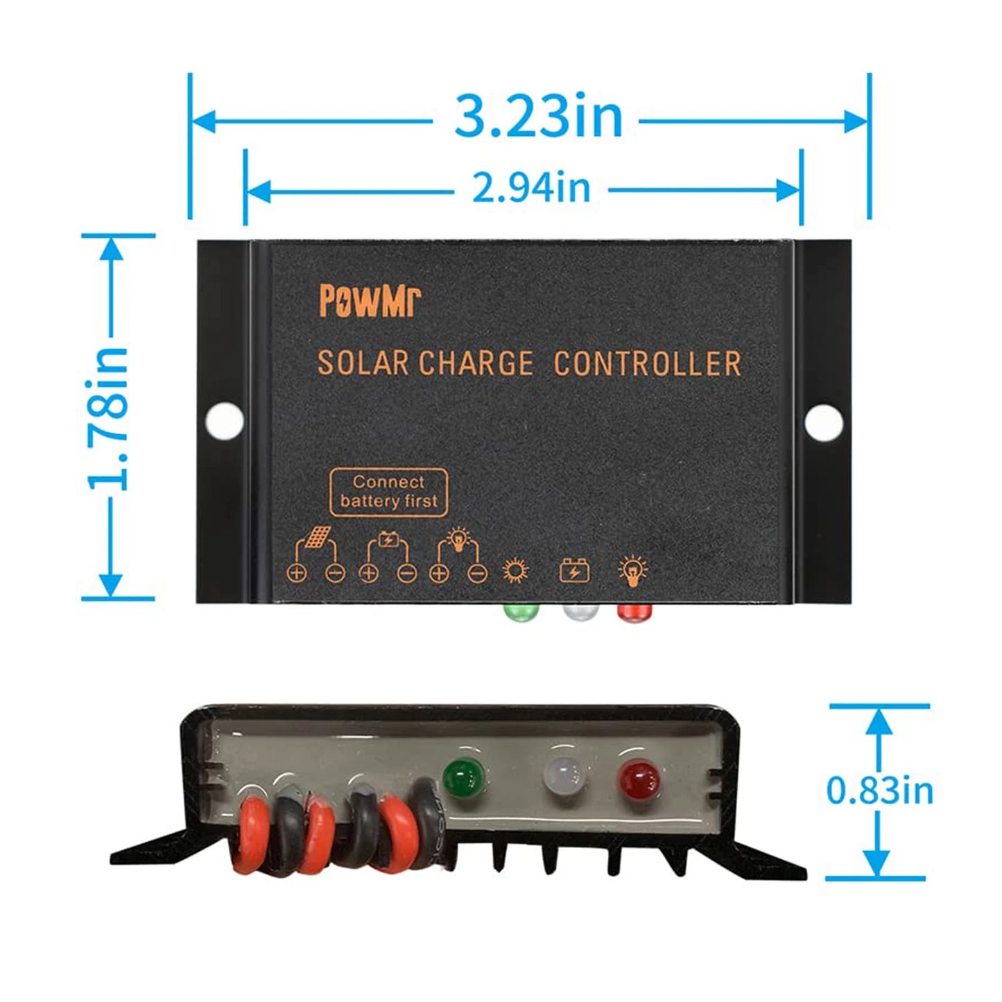Choice MPPT 5A 10A Solar Charge Controller 6V/12V/24V Auto Adapt Regulator Solar Panel Waterproof IP57 IP68 Can Work for 24H