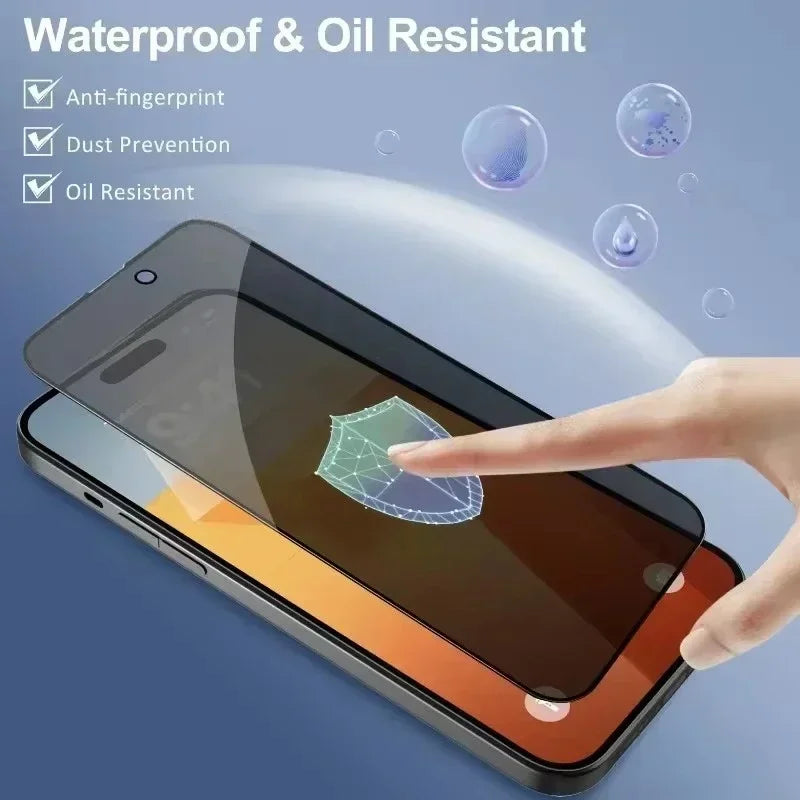 Protector Pantalla Privacidad Anti-Espía Cobertura Completa 8K para iPhone 11-16 Pro Max/Mini/XR/X/XS (5 Unidades)