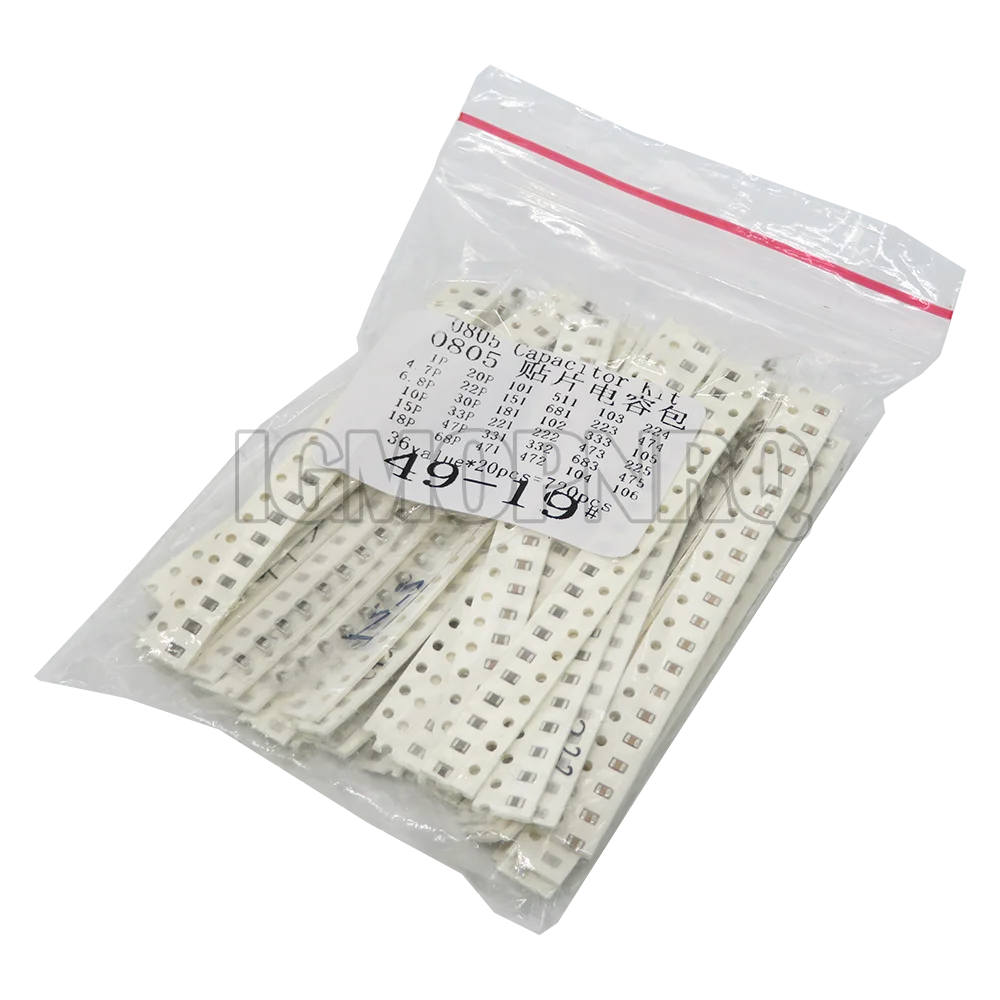 Kit Capacitores SMD Cerámicos 0603/0805/1206 - 1pF a 10uF (320/720/2500 Piezas)