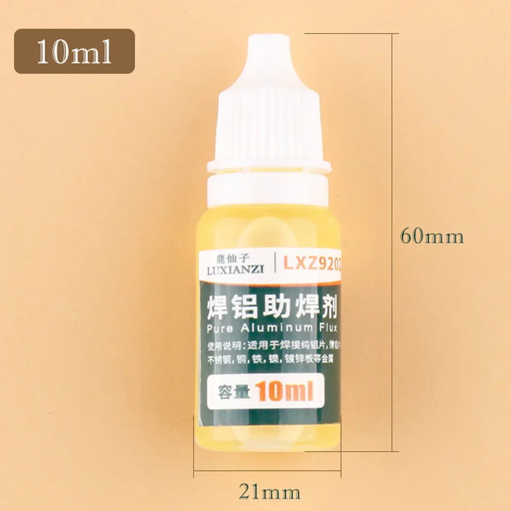 Flux Soldadura Líquido 10ml para Aluminio/Metal/Electrónica/Cobre (Sin Limpieza Agua, Soldadura Batería 18650)