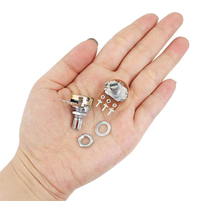 5PCS Linear Potentiometer Kit 20mm 3pin WH148 1K 2K 5K 10K 20K 50K 100K 250K 1M Potentiometers Kit With Nuts And Washers