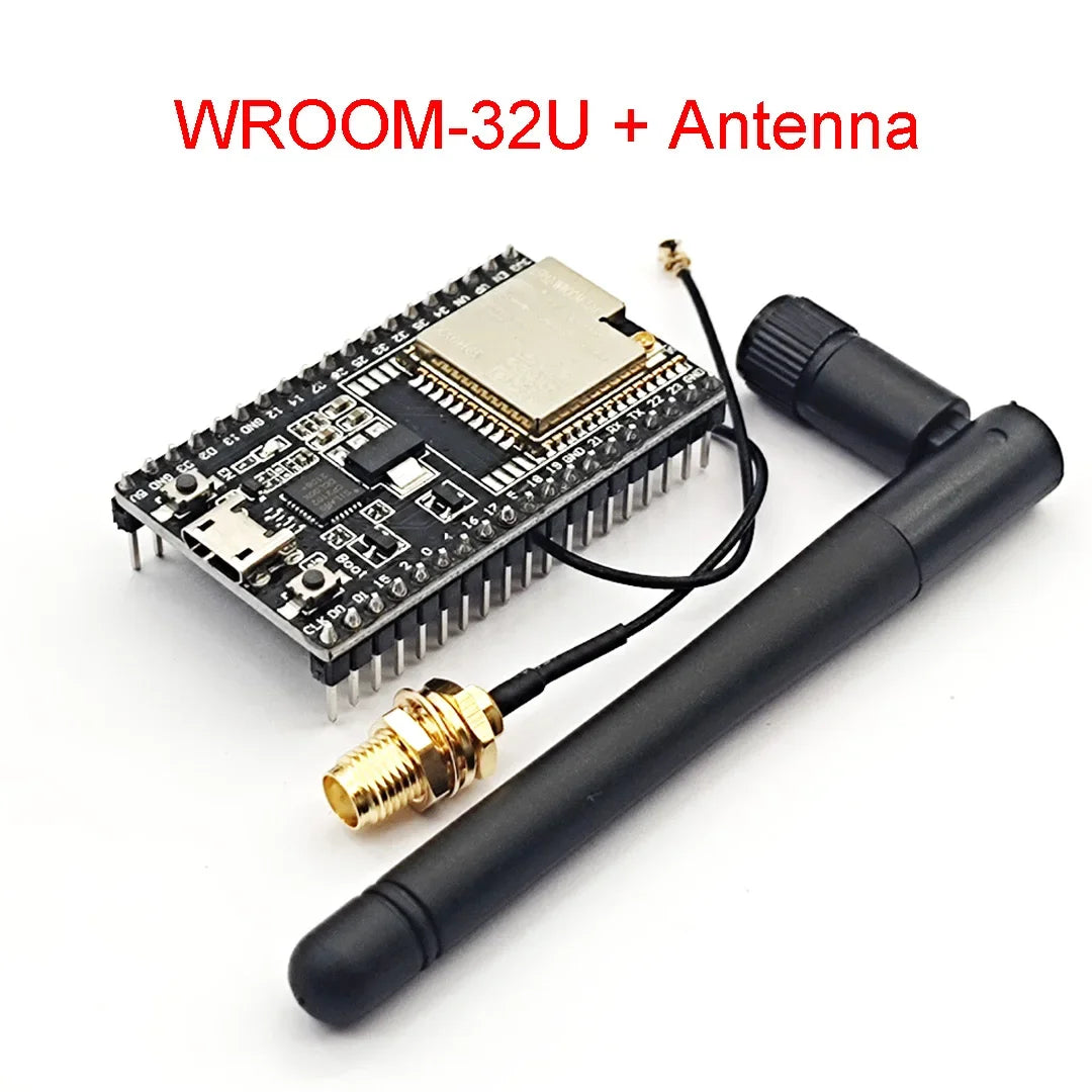 Módulo WiFi ESP32-WROOM-32U / WROVER con Antena 2.4G Opcional (Placa Desarrollo)