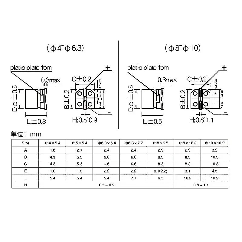 Capacitor Electrolítico SMD (22uF-2200uF, 6.3V-400V) - Pack 10 Unidades (Valores Surtidos)