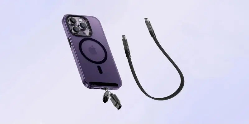 Cable Carga Rápida PD 60W USB-C a USB-C con Lanyard Nylon Trenzado Plano Anti-Pérdida (0.8m/1m/1.2m)