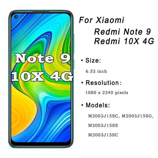 Display for Xiaomi Redmi Note 9 LCD M2003J15SC M2003J15SG Touch Screen Digitizer Assembly for Redmi 10X 4G M2003J15SC LCD