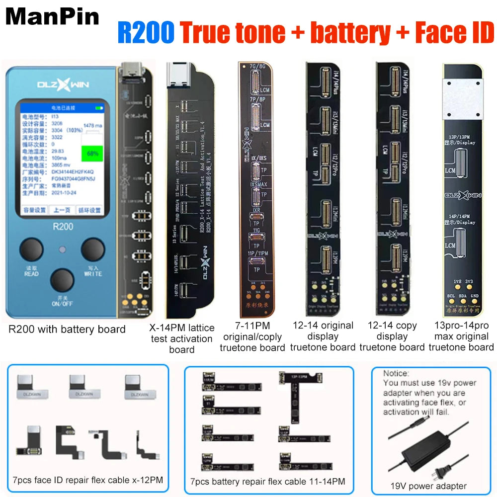 Placa Reparación Batería R200 + Flex - Tester Recuperación True Tone Pantalla (iPhone 11 a 14 Pro Max)