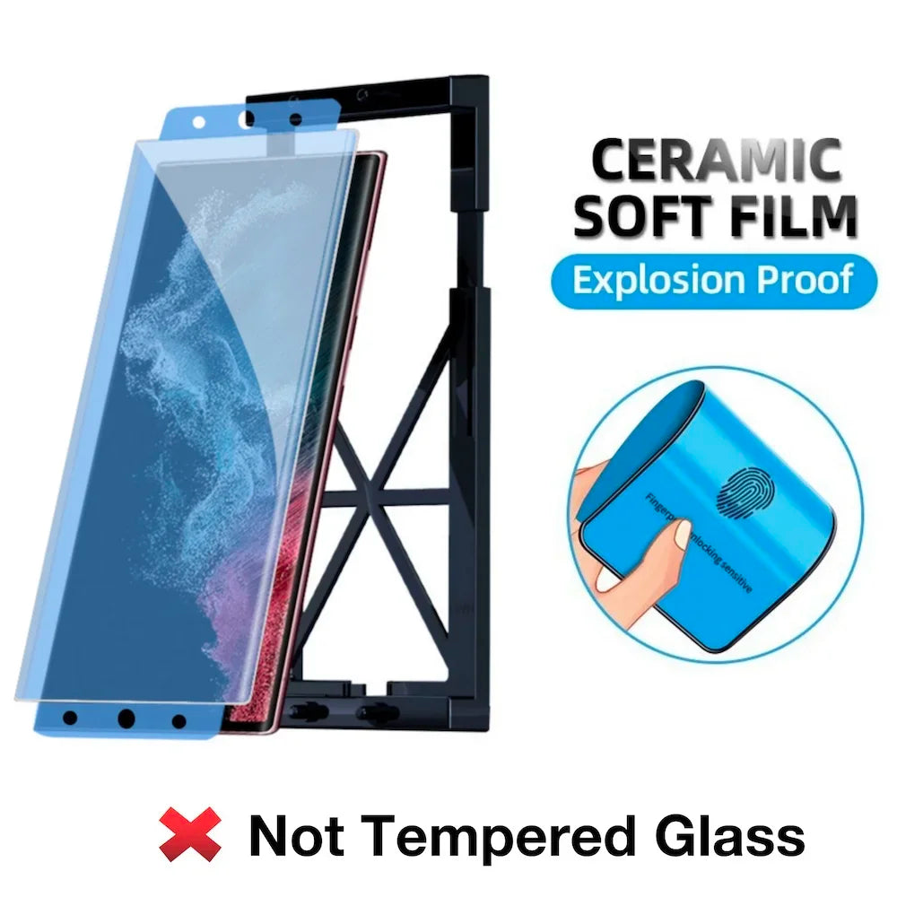 Protector Pantalla (No Vidrio Templado) con Kit para Samsung Galaxy S8-S10 Plus / S20-S25 Ultra / Note 9/10/20 (Pack 3 Unidades)