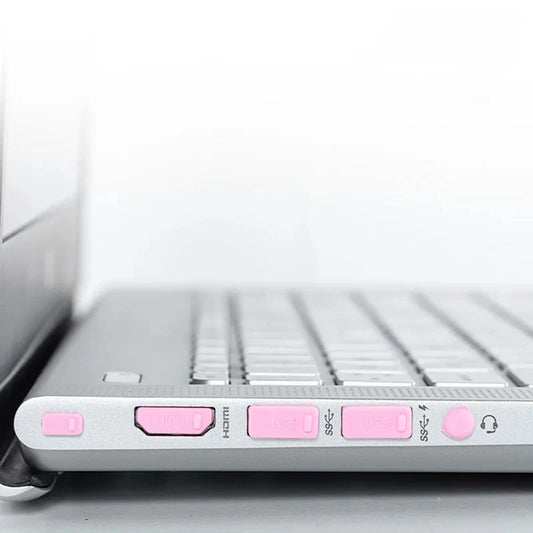 Tapón Antipolvo Silicona Colorido para Laptop (Protector Impermeable Interfaz Tipo C/USB/VGA/RJ45) (Set 16 Unidades)
