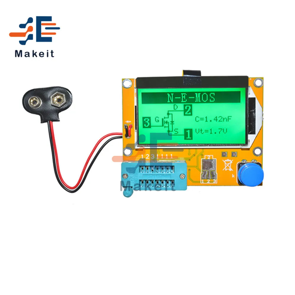 Tester Transistor Digital LCR-T4 Mega328 (Backlight) - Medidor ESR Diodo, Triodo, Capacitancia (MOS/PNP/NPN/LCR)