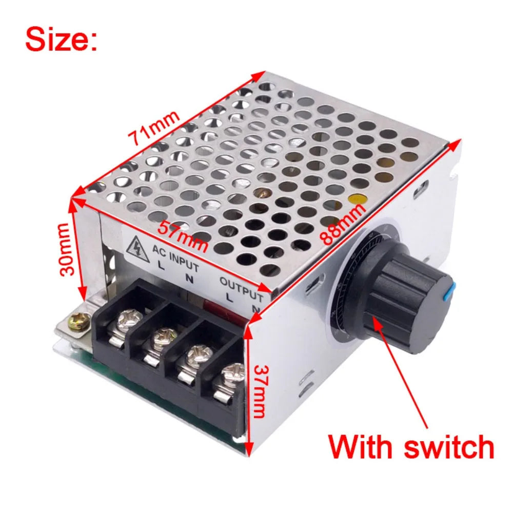 Controlador Velocidad Motor AC 110V/220V 2000W/4000W SCR Regulador Voltaje Dimmer Termostato Alta Potencia