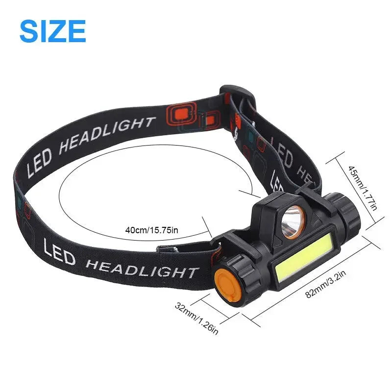 Linterna Frontal LED COB Recargable Magnética Potente Impermeable para Pesca Exterior (1-5 Unidades)