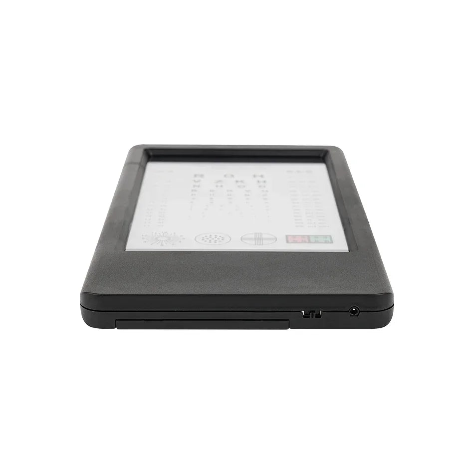 Tester Visión Cercana Recargable (30cm) CP-37C - Cartilla Doble Cara (Letras/Anillos E) con Adaptador AC