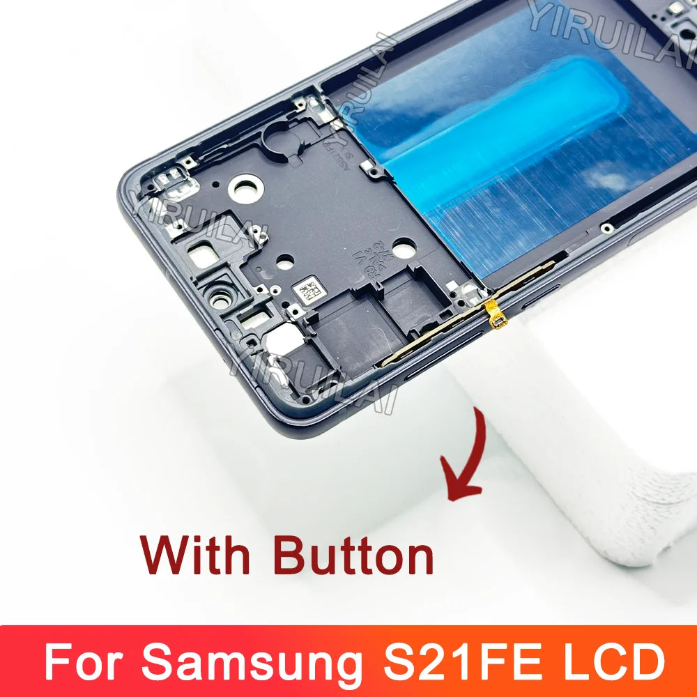 AMOLED para Samsung Galaxy S21FE 5G G990B G990U pantalla LCD Digitalizador de pantalla táctil con marco para Samsung S21 FE LCD